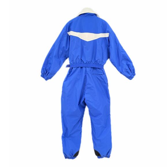 Columbia Women's Blue Retro 1/2 Zip Belted Ski Snowboard Snow Bib Snowsuit - Picture 2 of 12